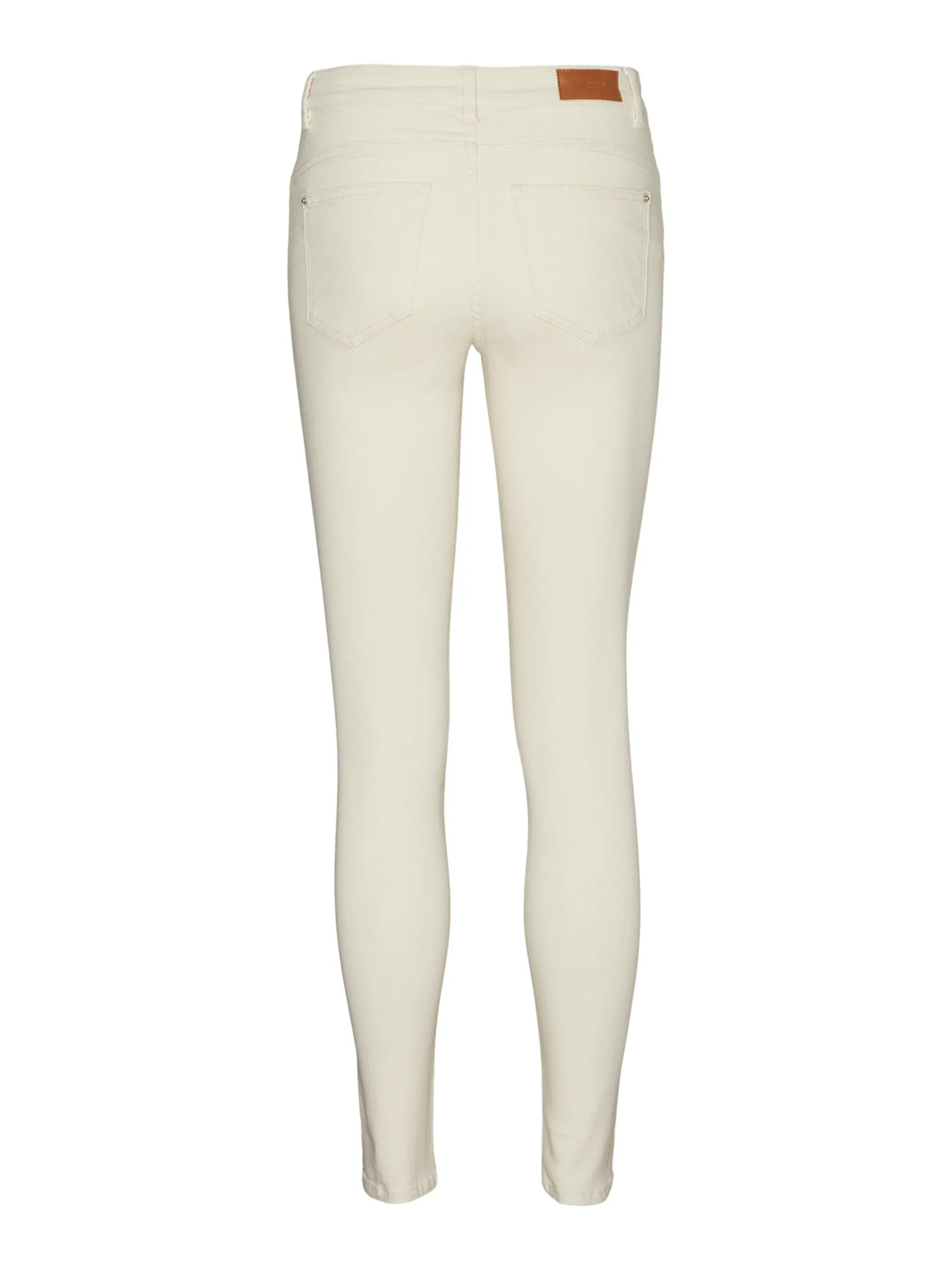 Alia Ecru Mid Waist Skinny Jeans