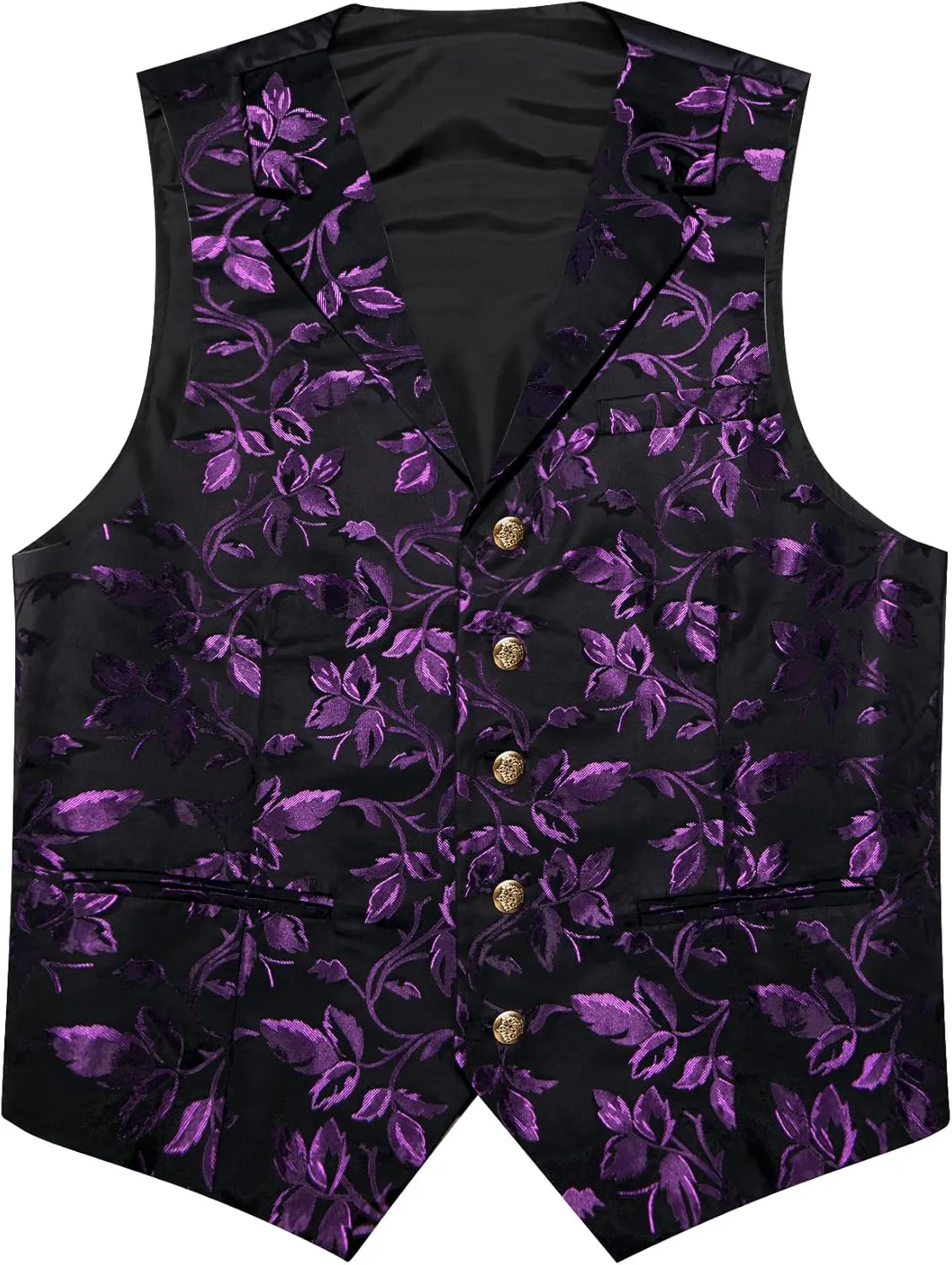 Barry.Wang Mens Silk Lapel/Shawl Collar Vest Tie Sleeve Holder Set Formal/Casual Paisley Vests Wedding Tuxedo Waistcoat