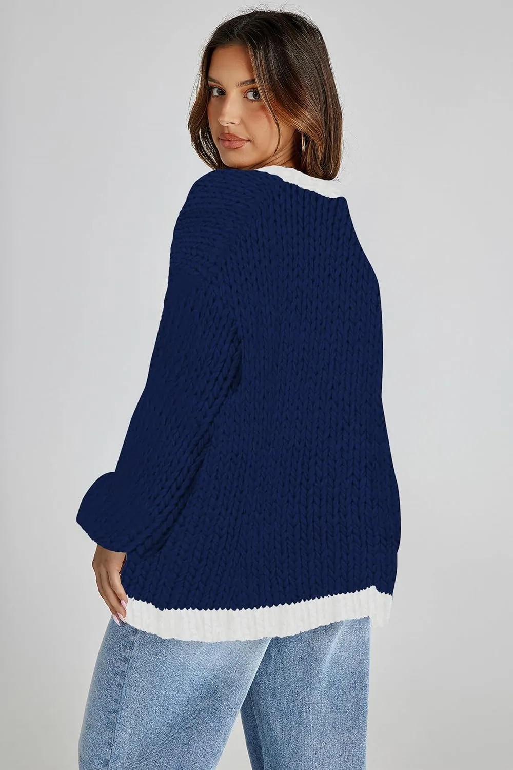 Cakulo Womens Chunky Cardigan Sweaters Trendy 2025 Oversized Winter Knit Sweater Coats Open Front Cardigans