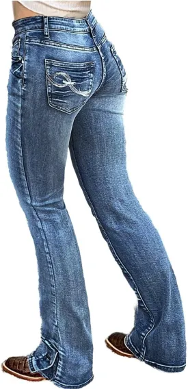 Flamingals Butt Lifting Bootcut Jeans Stretchy Casual Fall Winter Trendy Flare Leg Jeans for Women