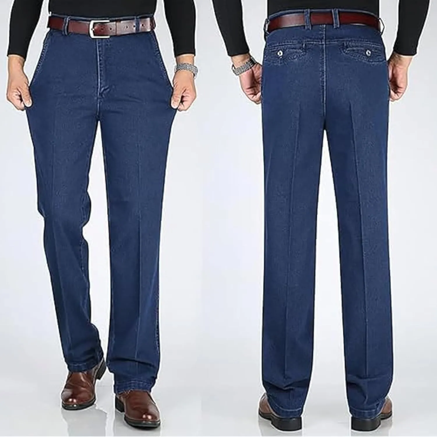 Jett Jeans for Older Men, JettJeans3 - Men's Classic Straight Fit Stretch Jeans, Jet Mens High Waist Jeans