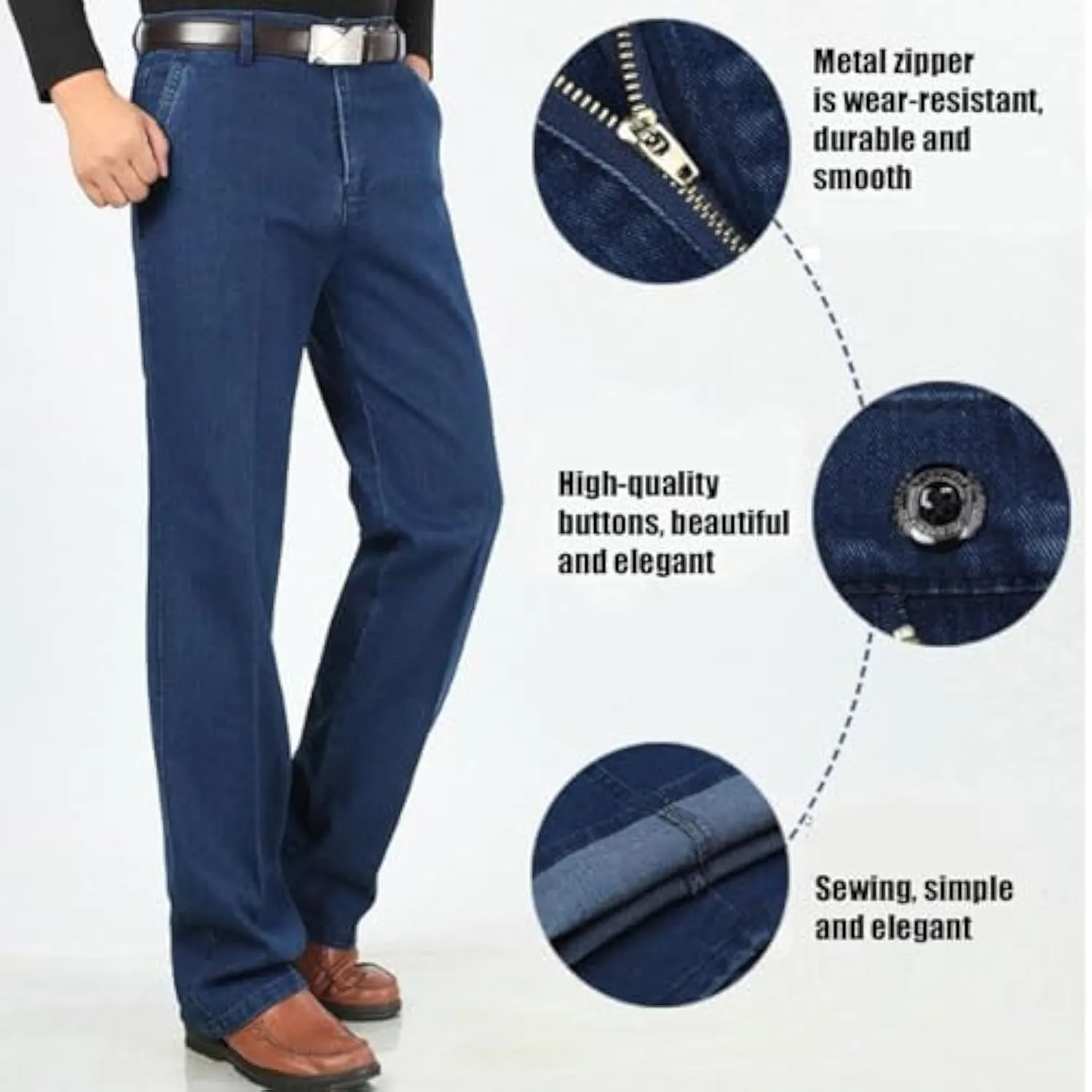 Jett Jeans for Older Men, Jettjeans3 - Men's Classic Straight Fit Stretch Jeans