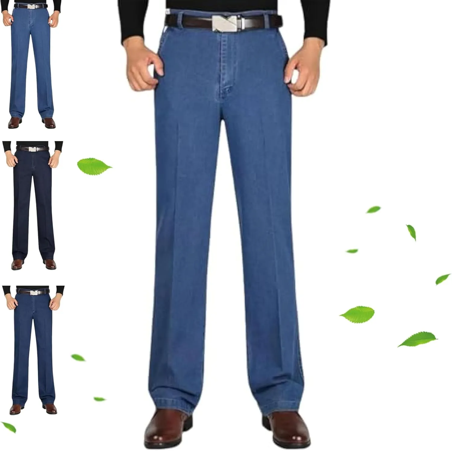 Jett Jeans for Older Men, Jettjeans3 - Men's Classic Straight Fit Stretch Jeans