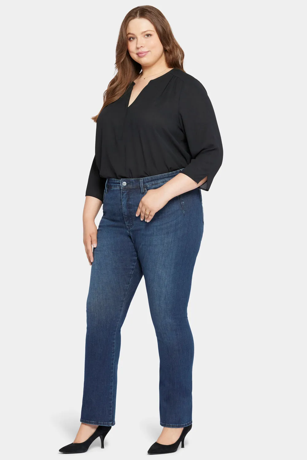 Le Silhouette Slim Bootcut Jeans In Long Inseam Plus Size - Precious