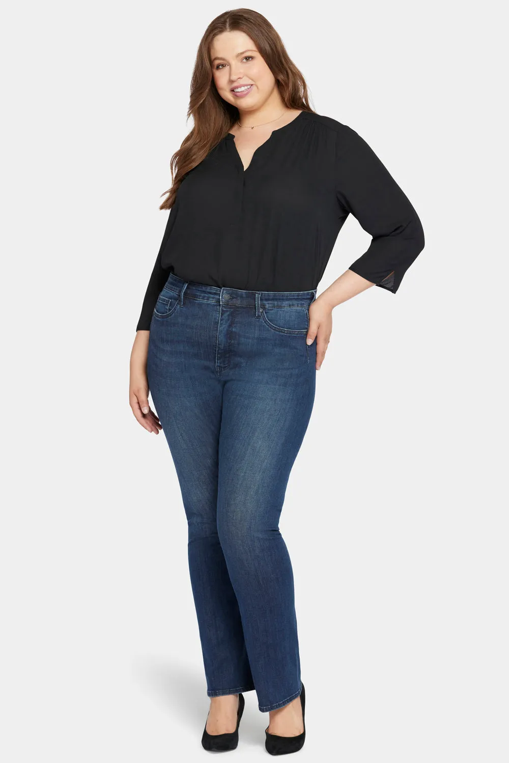 Le Silhouette Slim Bootcut Jeans In Long Inseam Plus Size - Precious