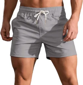 Mens 5" Shorts Cotton Casual Classic Fit Elastic Waist Summer Daily Wear Workout Short