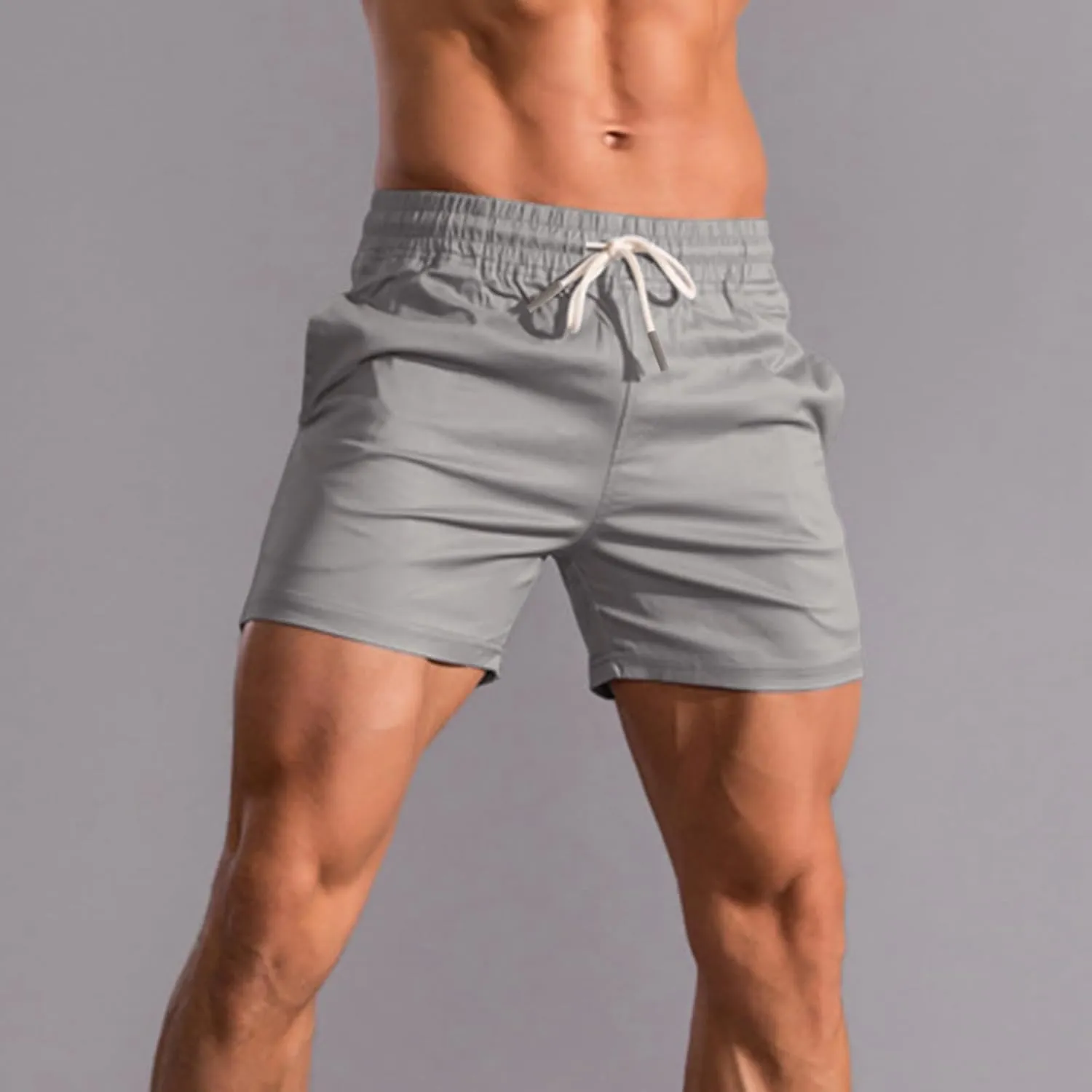 Mens 5" Shorts Cotton Casual Classic Fit Elastic Waist Summer Daily Wear Workout Short