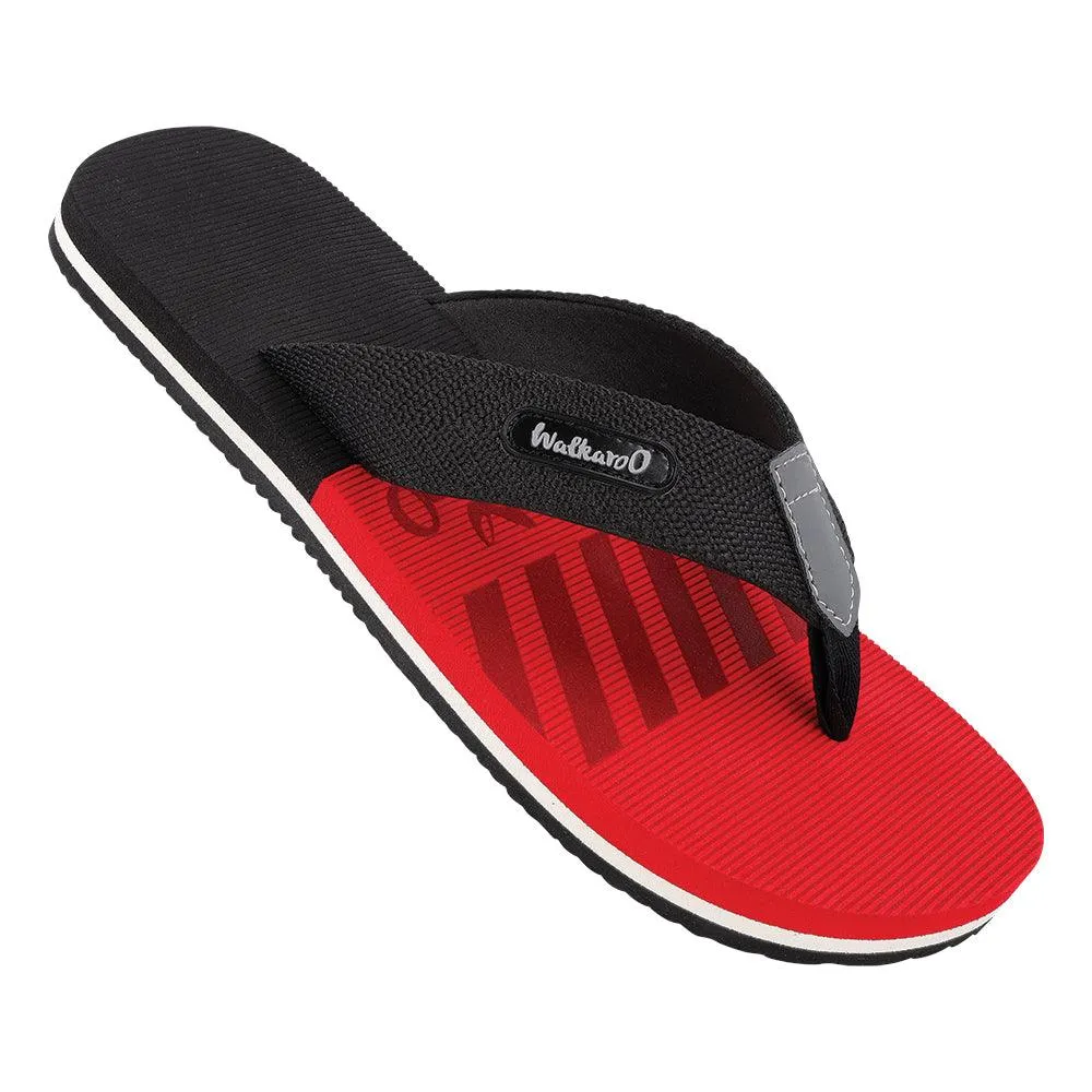Men's Printed Flip Flop Slippers - WC4258 Black Red