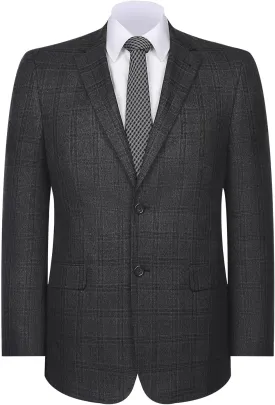 Men's Sports Coat Stylish Classic Fit Plaid Blazer 2 Button Single Breasted Spots Jacket for Casual Wear