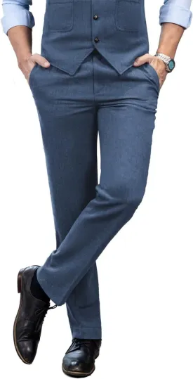 Mens Vintage Tweed Dress Pants Slacks Trousers Regular Fit Suit Pants for Men