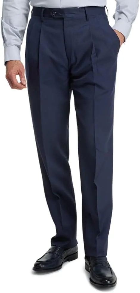 Paul Fredrick Men's Wool Gabardine Pleated Pants