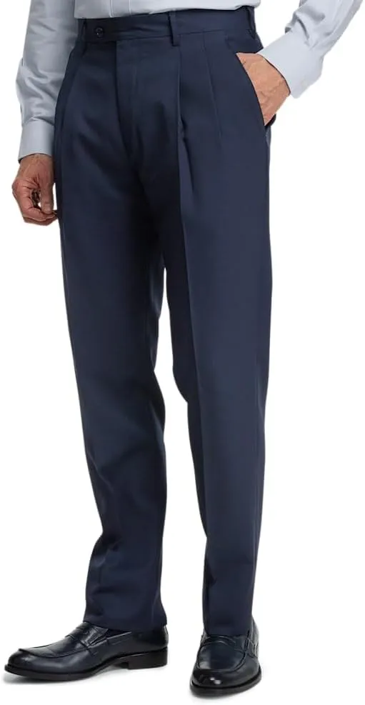 Paul Fredrick Men's Wool Gabardine Pleated Pants