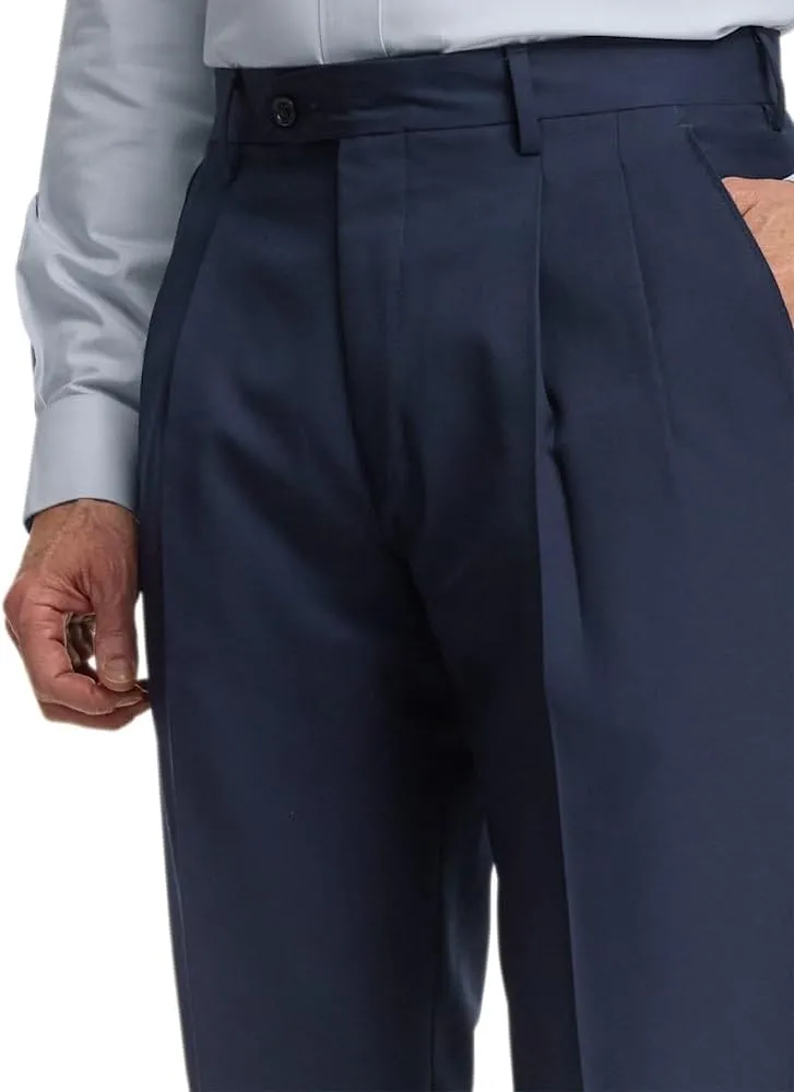 Paul Fredrick Men's Wool Gabardine Pleated Pants