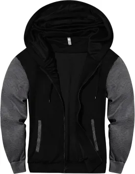PEGENO Mens Casual Full Zip Hoodie Sweatshirt Long Sleeve Coat Fall Winter Outfits Jacket