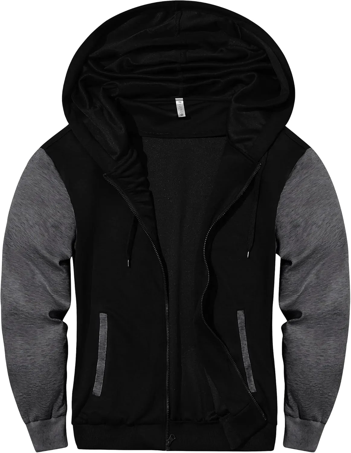 PEGENO Mens Casual Full Zip Hoodie Sweatshirt Long Sleeve Coat Fall Winter Outfits Jacket