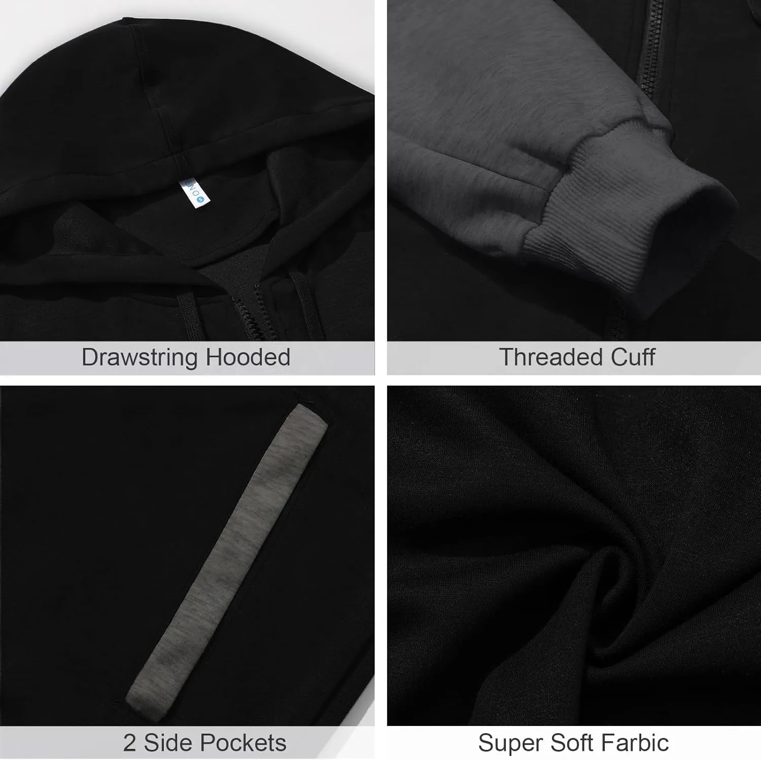 PEGENO Mens Casual Full Zip Hoodie Sweatshirt Long Sleeve Coat Fall Winter Outfits Jacket