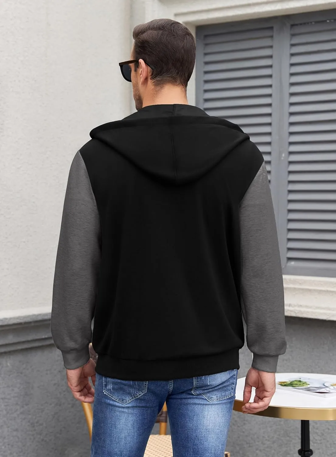 PEGENO Mens Casual Full Zip Hoodie Sweatshirt Long Sleeve Coat Fall Winter Outfits Jacket