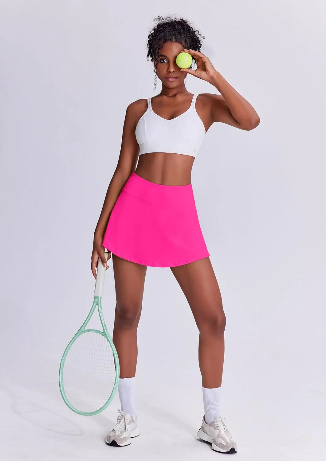 PINSPARK Tennis Skirts for Women Pleated Athletic Skort Lightweight Golf Skirts with Shorts Pocket Workout Pickleball
