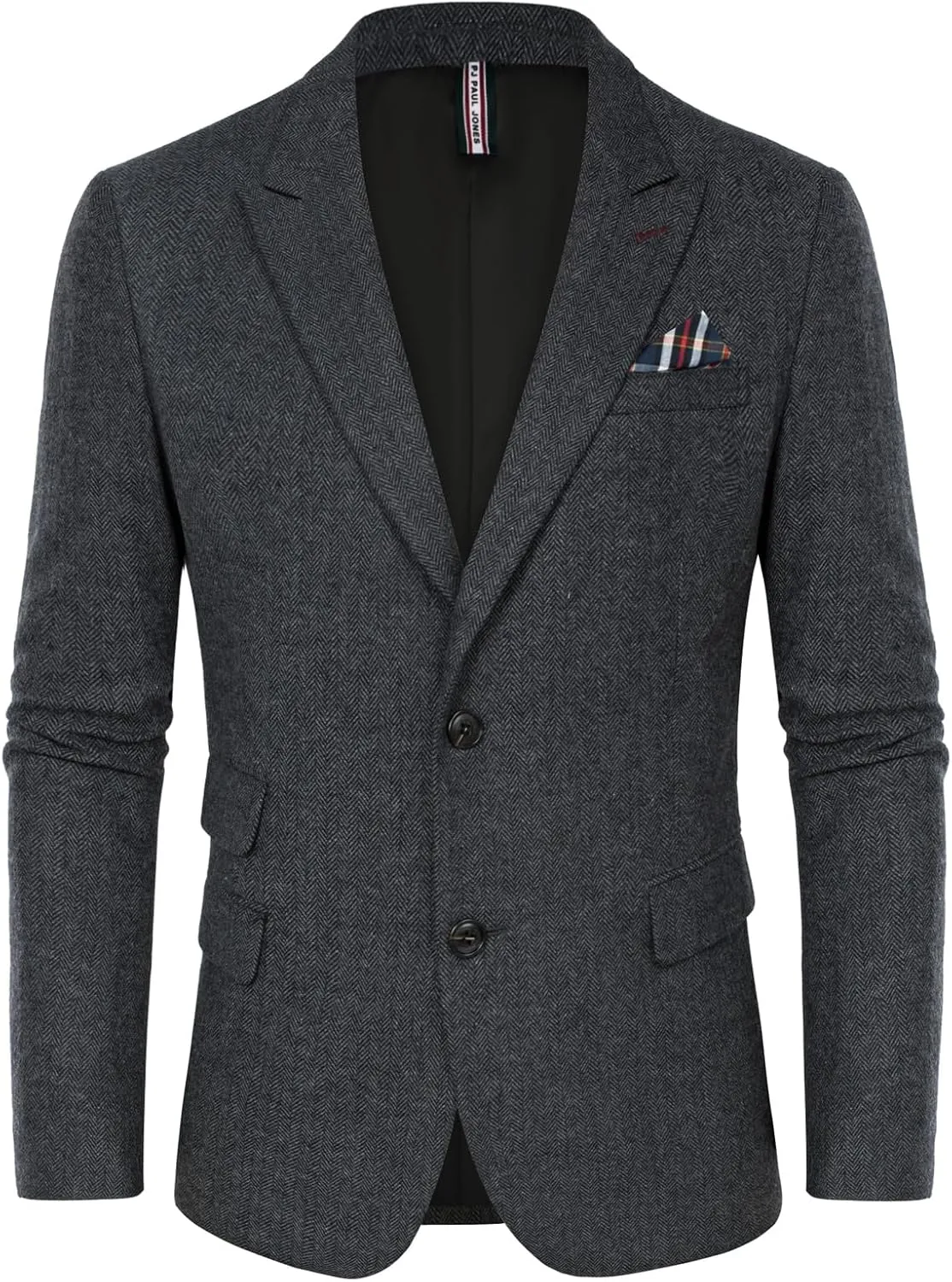 PJ PAUL JONES Men's Vintage Herringbone Tweed Blazers British Wool Blend Sport Coat Jacket