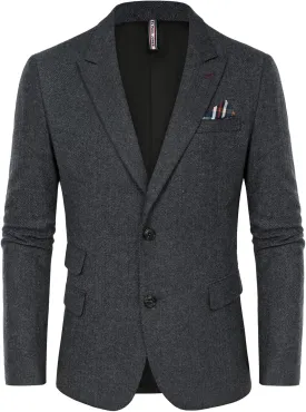 PJ PAUL JONES Men's Vintage Herringbone Tweed Blazers British Wool Blend Sport Coat Jacket