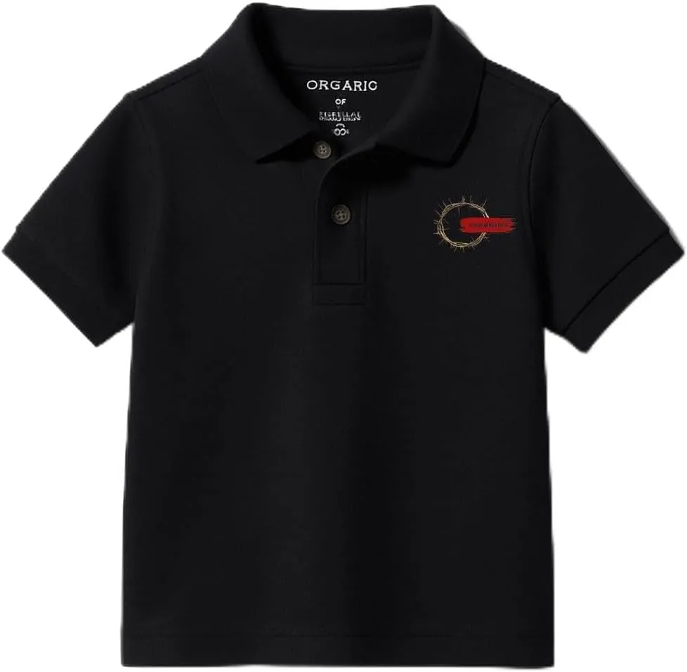 Pure Faith Organic Kids Polo GOTS Cotton, Slim Fit, Eco-Friendly Casual Wear (US, Alpha, XX-Large, Black)
