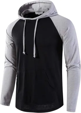 SIR7 Men's Gym Workout Active Long Sleeve Pullover Lightweight Hoodie Casual Hooded Sweatshirts