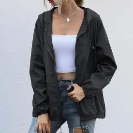 Womens Rain Jacket Rain Coats Light Rain Jacket Women Waterproof Jacket Windbreaker Women Plus Size Rain Jackets for Women Jackets Spring Waterproof Rain Jacket Women (Black,XL)